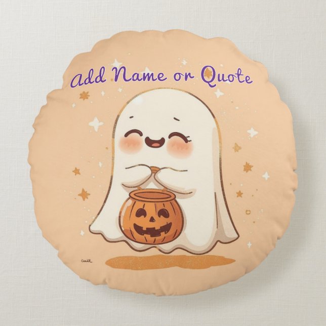 Coussin Ghost Halloween - Modifiable (Devant)