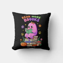Coussin Ghost mignon "Lire plus de livres" Drôle Halloween