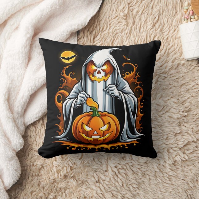 Coussin Ghost prépare les citrouilles pour Halloween ! (Couverture)