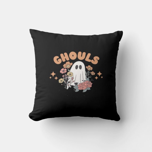 Coussin Ghouls veut juste s'amuser Halloween Art Sloth Des (Recto)