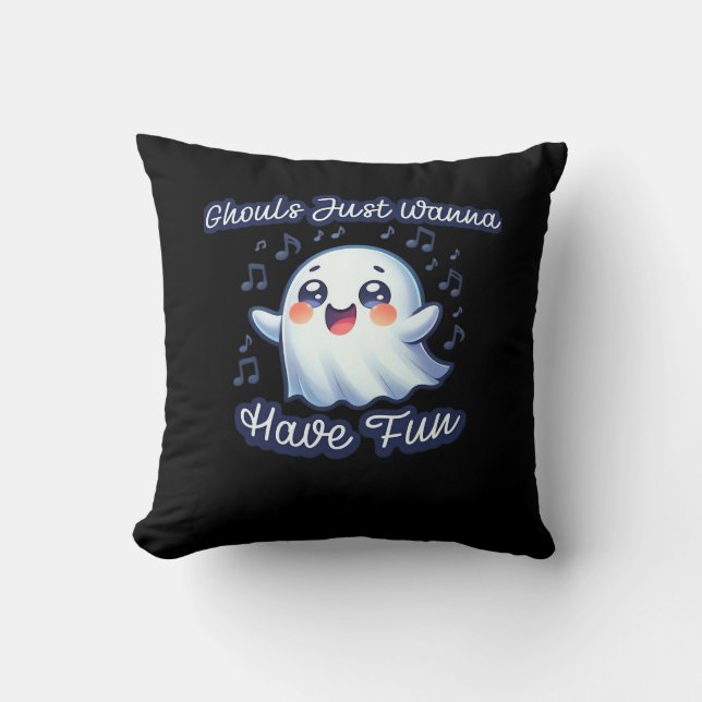 Coussin Ghouls veut juste s'amuser Sloth & Slogan (Recto)