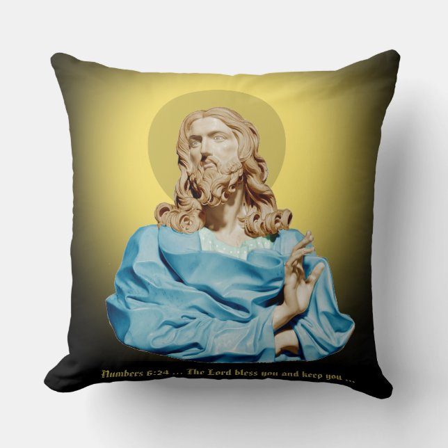 Coussin Gian Lorenzo Bernini Bust of Christ 1679 (Recto)