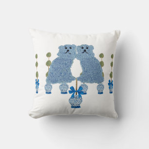 Coussin Ginger Jars Staffordshire Chiens Topiaire
