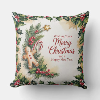 Coussin Gingerbread rustique de fêtes
