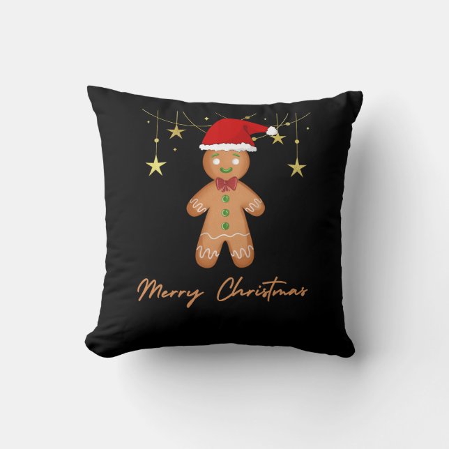 Coussin Gingerbread Salutations Noël (Recto)