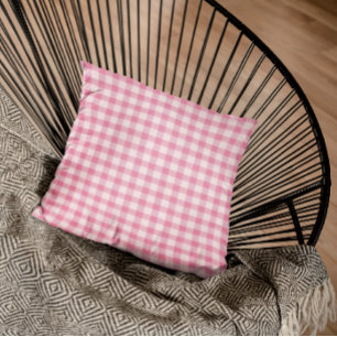 Coussin Gingham Rose Bébé
