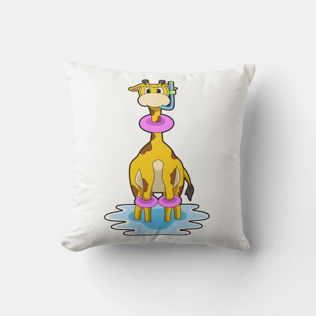 Coussin Girafe à la natation avec anneau de natation (Recto)