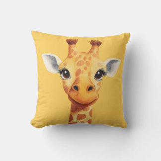 Coussin Girafe Drôle Visage Jaune Chambre des Enfants Nurs