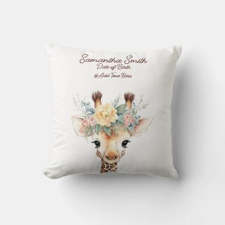 Coussin Giraffe de bébé animal mignon personnalisée