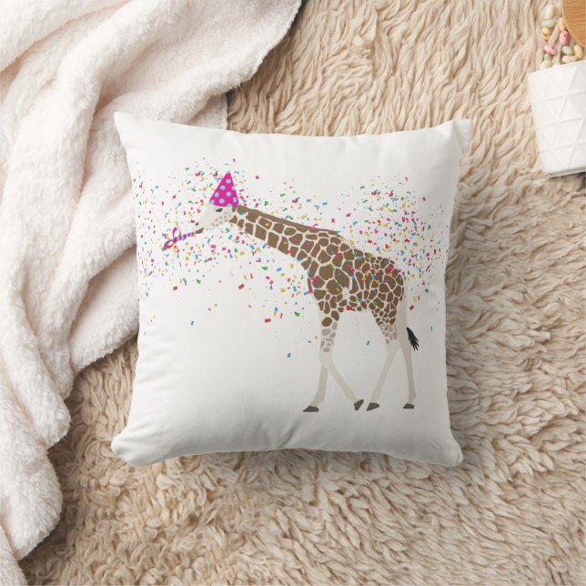 Coussin Giraffe Fête Safari Animaux ayant une fête (Couverture)