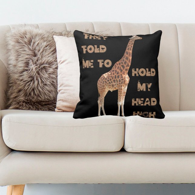 Coussin Giraffe : Ils M'Ont Dit De Tenir La Tête Haut (Créateur téléchargé)