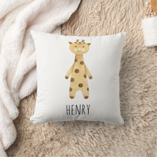 Coussin Giraffe monogramme. mignon moderne