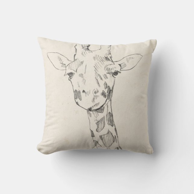Coussin Giraffe Portrait | Croquis (Recto)