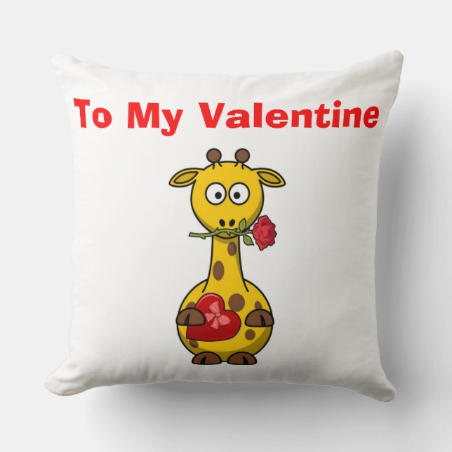 COUSSIN GIRAFFE «POUR MA SAINT-VALENTIN» (Recto)