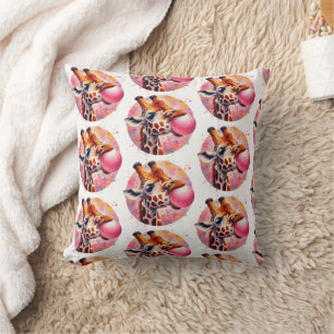 Coussin Giraffe soufflant Bubblegum Imprimer