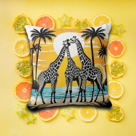 Coussin Giraffes sur la plage