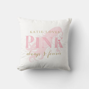 Coussin Girl Love Rose Forever Femme Silhouette et nom