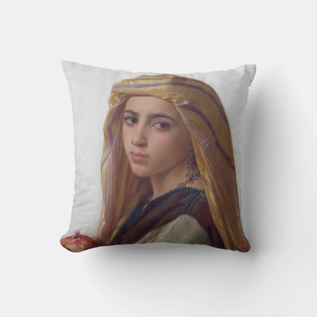 Coussin Girl With a Pomegranate de W.A. Bouguereau (Recto)