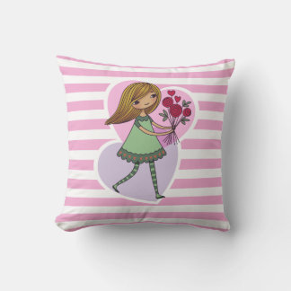 Coussin Girl With Flowers
