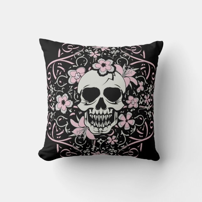 Coussin Girlie Crâne Vintage (Recto)