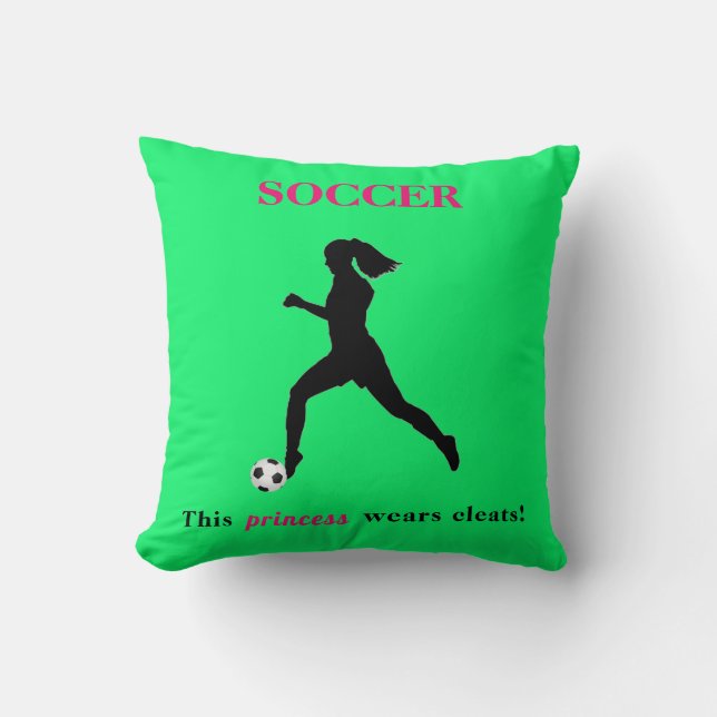 Coussin Girls Soccer - Cette princesse porte des fissures  (Recto)