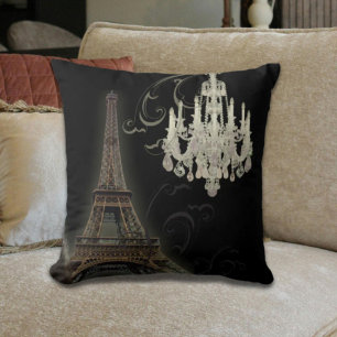 Coussin girly chic retro mode paris eiffel tower