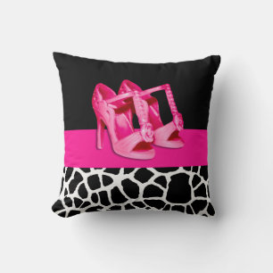 Coussin Girly Giraffe Imprimer Jolie Chaussures Roses Avec