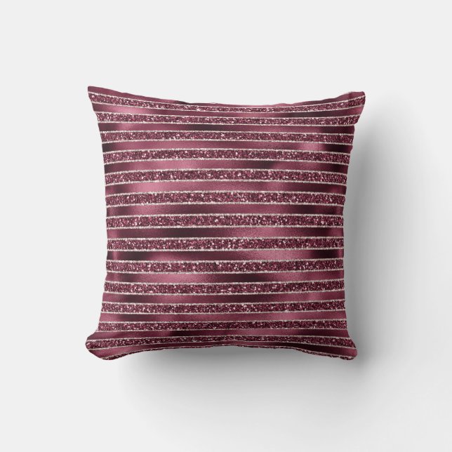 Coussin Glam Burgundy Rouge Rose Blush Parties scintillant (Recto)
