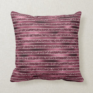 Coussin Glam Burgundy Rouge Rose Blush Parties scintillant