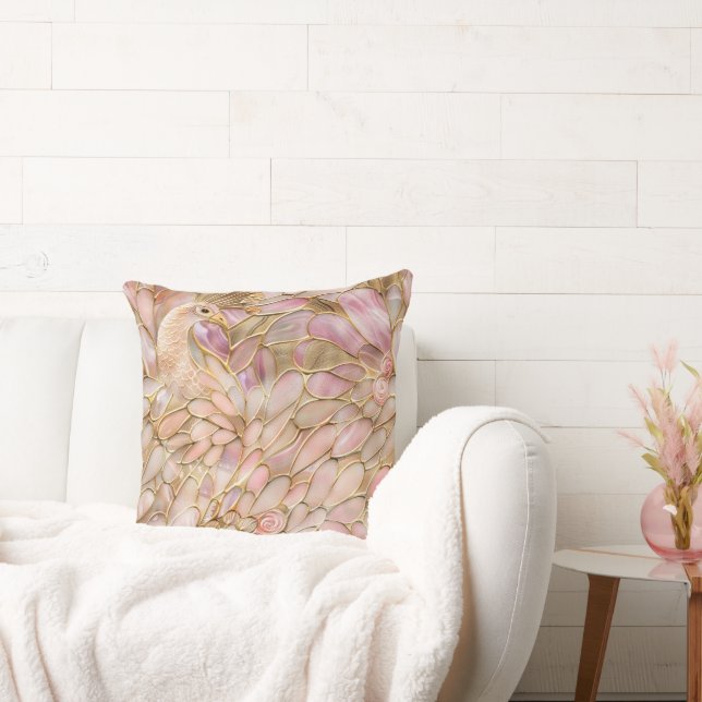 Coussin Glam Gold Chic Pink Peacock (Canapé)