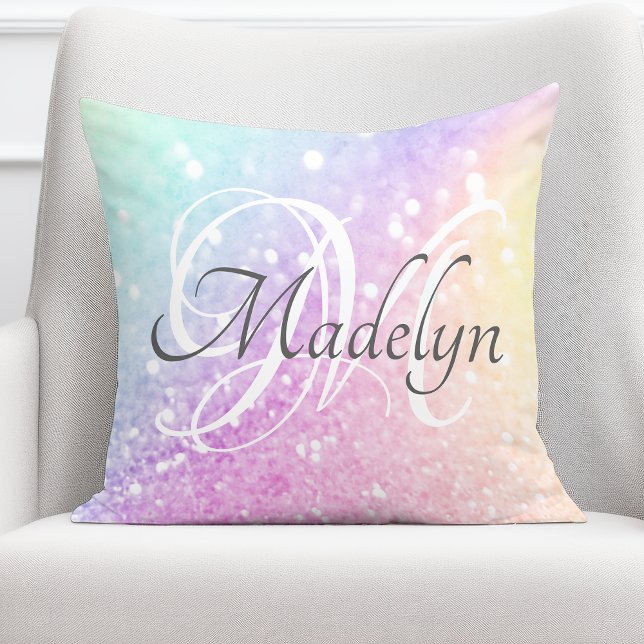 Coussin Glam Iridescente Parties scintillant colorée perso (Créateur téléchargé)
