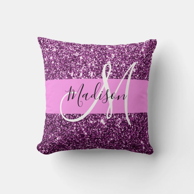Coussin Glam Pink & Purple Parties scintillant Sparkings N (Recto)
