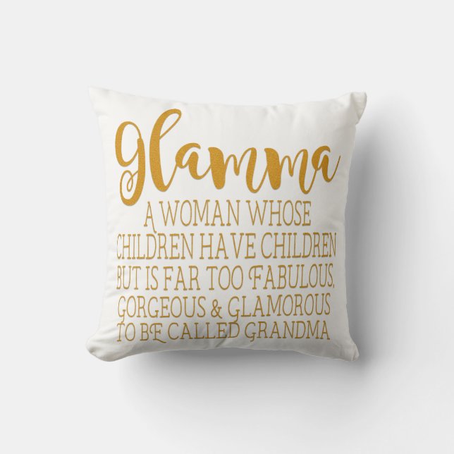 Coussin Glamma - grand-maman fabuleuse (Recto)