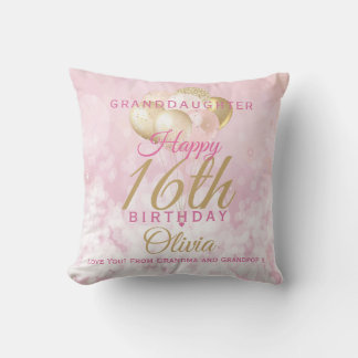 Coussin Glamour Grandgirl 16e Anniversaire Ballons