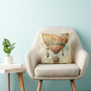 Coussin Globe ballon monde fantaisiste Antique sarcelle