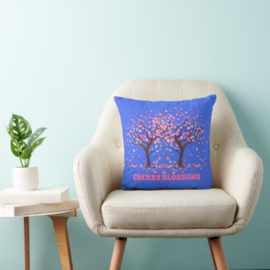 Coussin Globe des neiges roses des fleurs de cerisiers