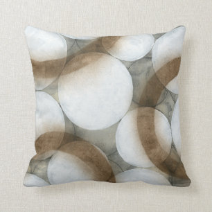 Coussin Globes blancs et cercles Brown