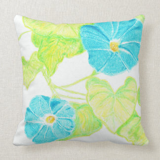 Coussin Gloire de matin bleue (avec le dos de détail de