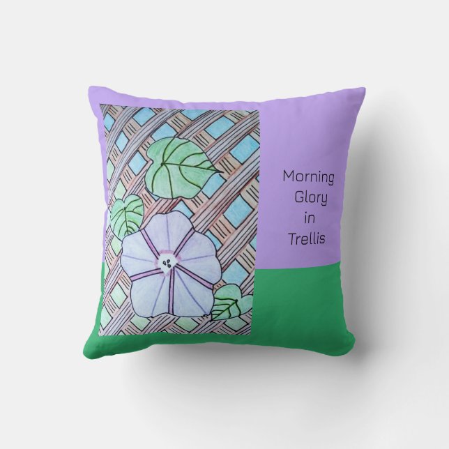 Coussin Gloire du matin sur Trellis Purple&Green Arrière - (Verso)