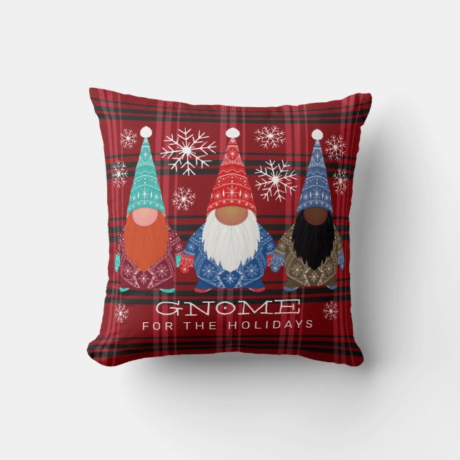 Coussin Gnome pour les fêtes Flocon de neige Plaid Noël (Recto)