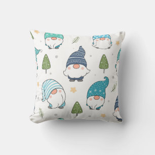 Coussin Gnomes d'hiver Whimsical Motif sans couture