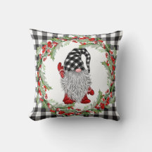 Gnomes rétro Noël Holly Berry Wreath Holiday