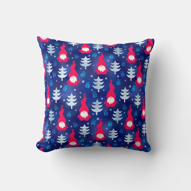 Coussin Gnomes rouges de Noël (Recto)
