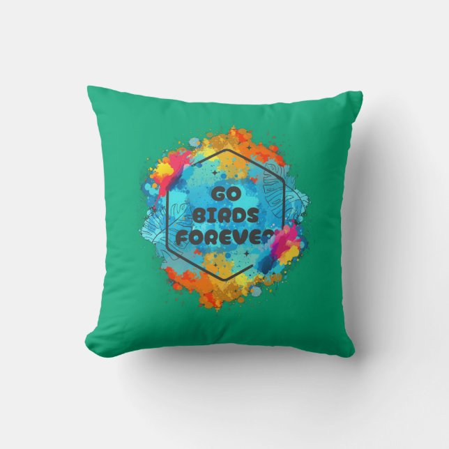 Coussin Go Birds Forever Throw Pillow  (Recto)