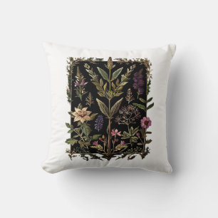 Coussin Goblincore Sorcière Victorienne Herbes Classique