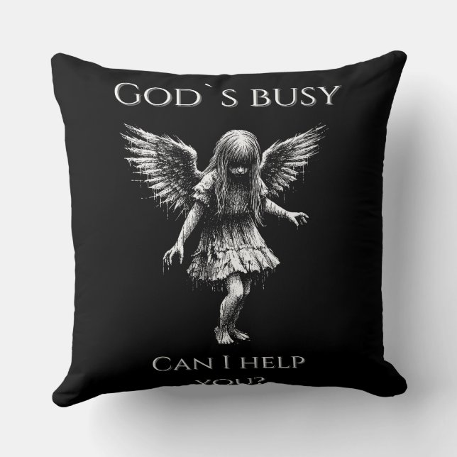 Coussin God’s Busy – Demon Girl (Verso)