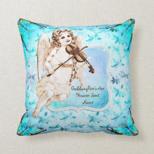 Coussin Godgirl Cadeau Communion Baptême Angel Ciel