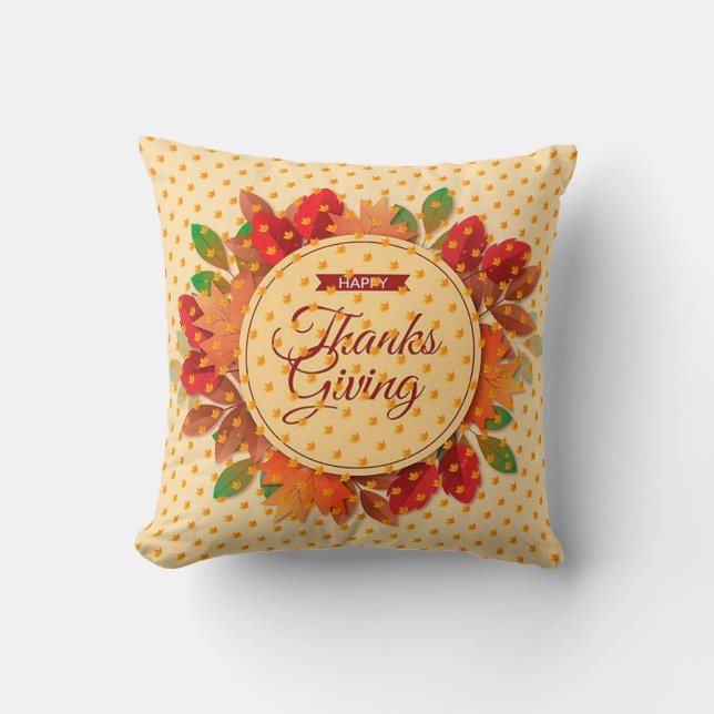Coussin Gold Cadeau Thanksgiving Meilleur temps automne (Recto)