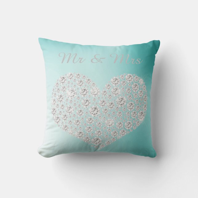 Coussin GOLD DIAMOND COUSHION COEUR MARIAGE vert (Recto)