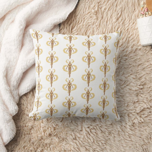 Coussin Gold Fleur-de-Lis Pattern Poly Velvet Pillow (Couverture)